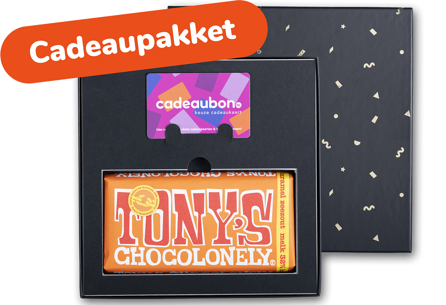 Cadeaupakket Tony's Chocolonely 'Karamel/zeezout'